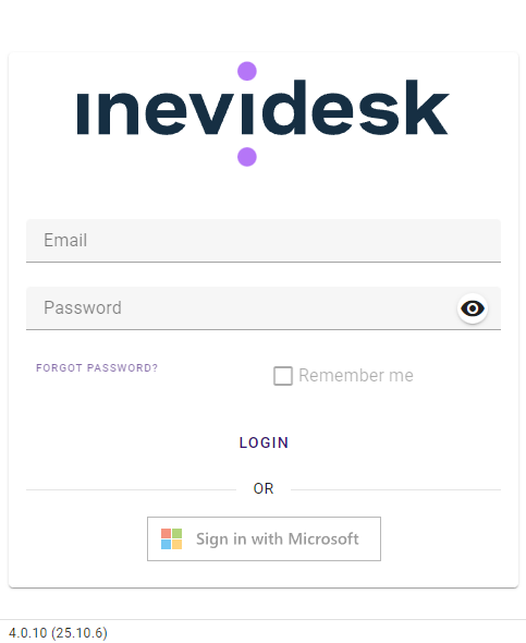 Login screen Login screen