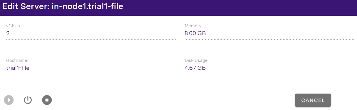 Server info and power control