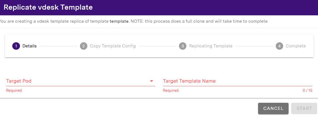 Template replication wizard