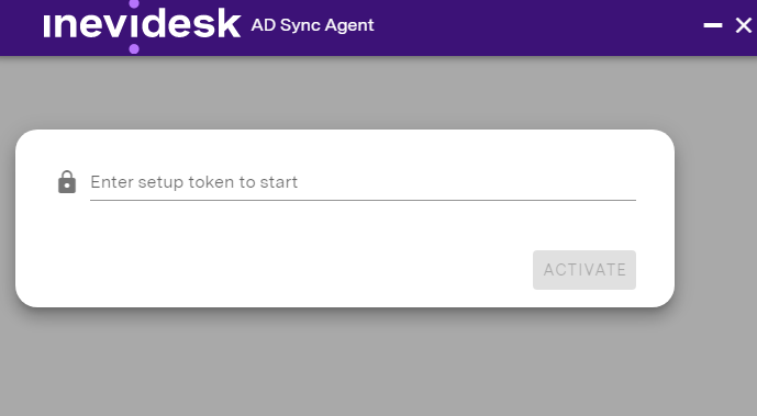 Enter setup token for sync agent