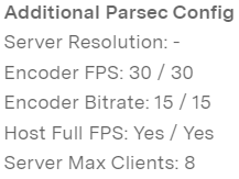 Additional Parsec configuration