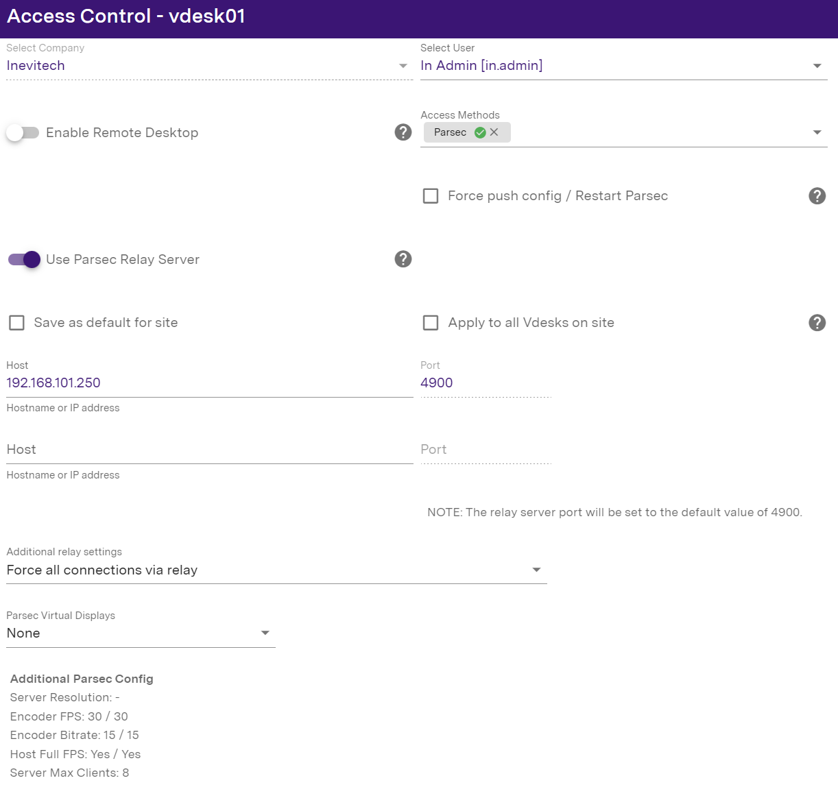 Use Parsec relay server