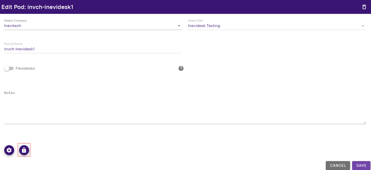 Setup credentials button